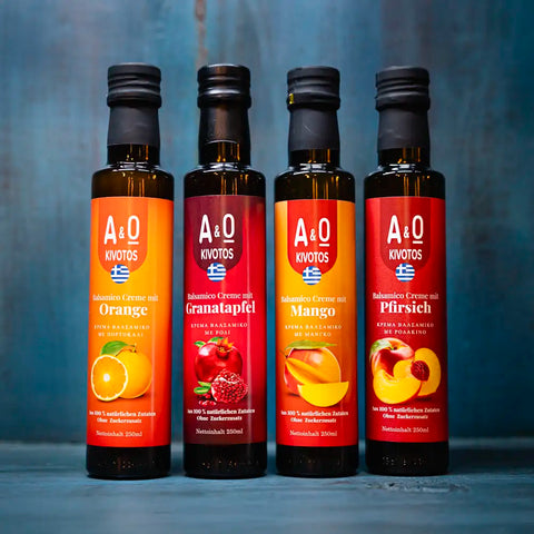 4er Balsamico Set im Regal - Genuss in großer Vielfalt