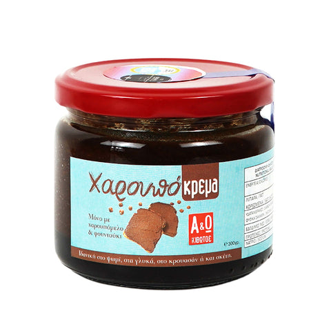 Johannisbrot Creme Aufstrich 300 g – cremiger, natürlicher Brotaufstrich mit süßlichem Johannisbrotgeschmack, ideal für mediterranes Frühstück und Snacks.