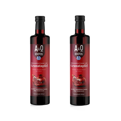 2er Vorteilspaket - Balsamico mit Granatapfel 250 g – aromatischer Balsamico-Essig mit fruchtiger Granatapfel-Note, ideal für mediterrane Salate und Dressings.