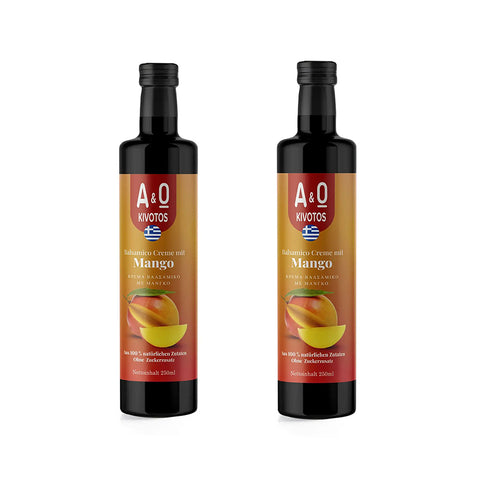 2er Spar Set zum Vorteilspreis - Balsamico mit Mango 250 g – fruchtig-exotischer Balsamico-Essig mit intensiver Mango-Note, perfekt für mediterrane Salate und Dressings.