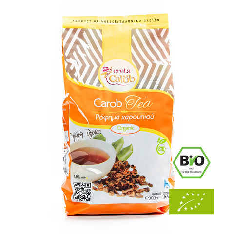 Creta Carob BIO Tee aus Johannisbrot. Naturreine Schoten geschrotet, mild im Geschmack & mit zarter Süße. Traditioneller Genuss von Kreta.