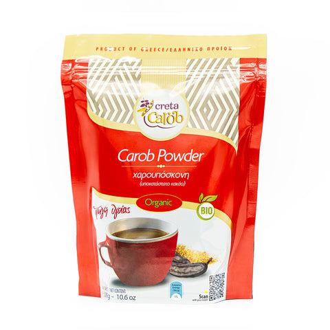 Creta Carob Pulver 300 g – hochwertiges Johannisbrotpulver aus Kreta, ideal als natürlicher, süßer Zusatz für Backwaren und Getränke.