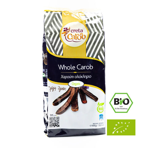 Creta Carob BIO - Ganze Carobschoten 300 g – natürliche Johannisbrot-Schoten aus Kreta, ideal für vielseitige Verwendung in der mediterranen Küche.