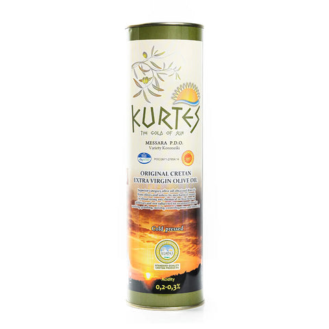 Kurtes Olivenöl kaltgepresst extra virgin, 1 l Blechdose – hochwertiges Premium-Olivenöl aus Griechenland mit intensiv-fruchtigem Aroma