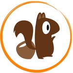 Nutnutter Firmenloge Eichhörnchen mit der Nuss
