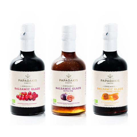 Papadakis 3er Set BIO -Balsamico Essig Cremes - Pure, Feige, Thymian Honig