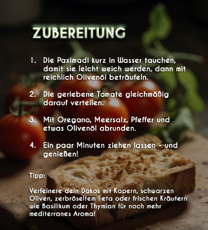 Dakos Rezeptkarte 2. Seite