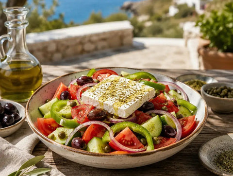 Griechischer Bauernsalat: einfaches Choriatiki Rezept wie in Griechenland