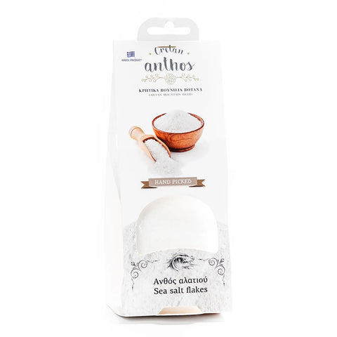 Cretan Anthos Meersalz Flakes Refill 200 g – knusprige Meersalzflocken aus Kreta, verfeinert mit aromatischen mediterranen Kräutern.