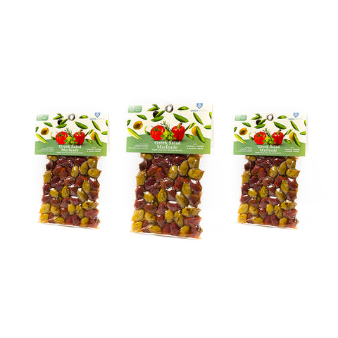 Gemischte Oliven mit Greek Salad Marinade