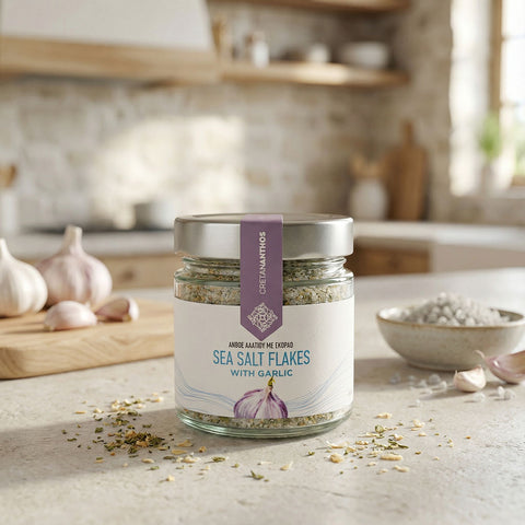 Meersalz Flakes mit Knoblauch
