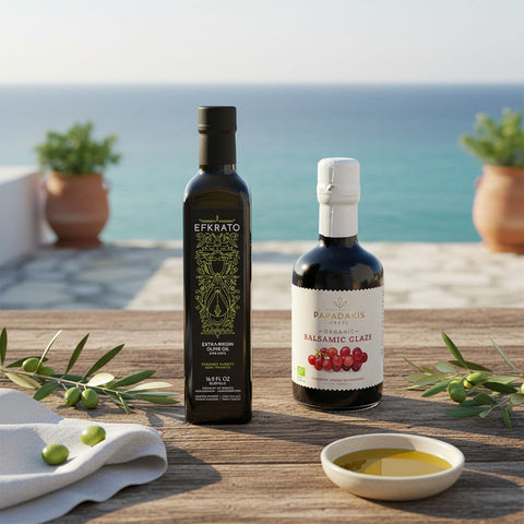 BIO Selection Olivenöl high phenolic & Balsamico Creme Pur aus Kreta – hochwertiges Duo für mediterrane Küche, direkt von kretischen Familienbetrieben