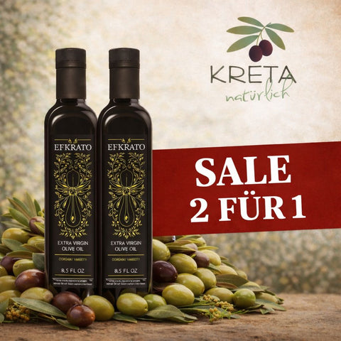 2 für 1 SALE - BIO EFKRATO Extra Natives Olivenöl aus Kreta