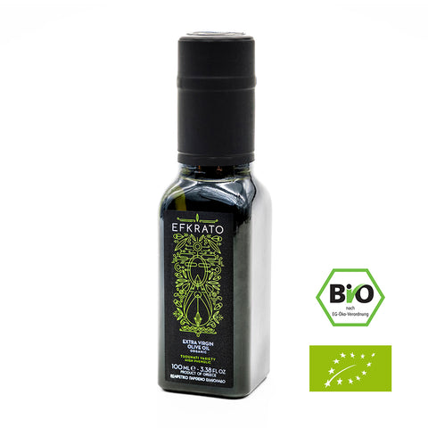 Efkrato Extra Natives Olivenöl, 100 ml – erstklassiges, kaltgepresstes Olivenöl aus Griechenland mit fruchtig-mildem Geschmack in der Probiergröße