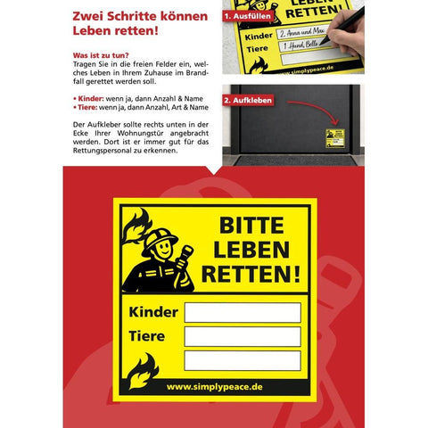Aufkleber Aktion Rettet Leben - Simply Peace e.V.