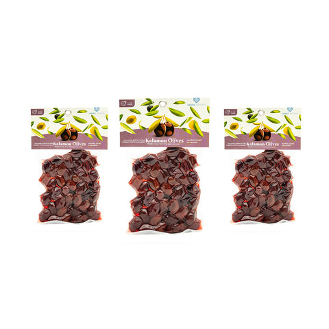 3er Set Kalamon Oliven von Greek Anthos mit Kern 10 % Sparvorteil