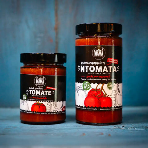 BIO - geriebene Tomate in verschiedenen Größen für kleine und große Haushalte. 