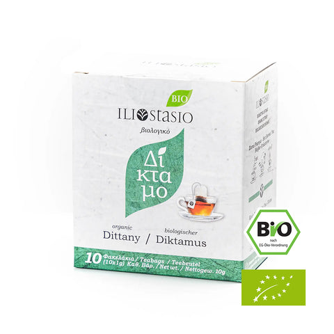 Iliostasio BIO Diktamus Tee 10 Stück – aromatischer kretischer Kräutertee mit wohltuender Wirkung, ideal zur Entspannung und Förderung des Wohlbefindens.