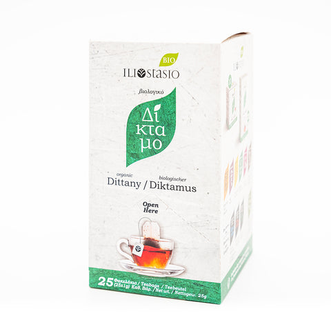 Iliostasio Diktamus Tee, die große Packung mit  25 Teebeuteln – aromatischer kretischer Kräutertee mit wohltuender Wirkung, ideal zur Entspannung und Förderung des Wohlbefindens.