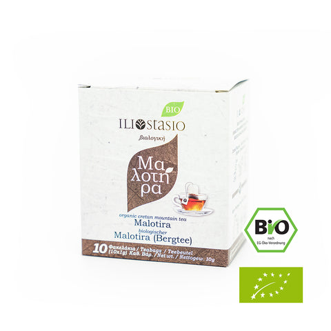 BIO Malotira Bergtee, das Original aus Kreta. Im praktischen Teebeutel direkt zum Aufgießen. 10er Packung. 