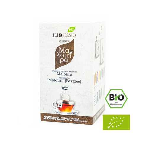 BIO Malotira Bergtee, das Original aus Kreta. Im praktischen Teebeutel direkt zum Aufgießen. 25er Packung. 