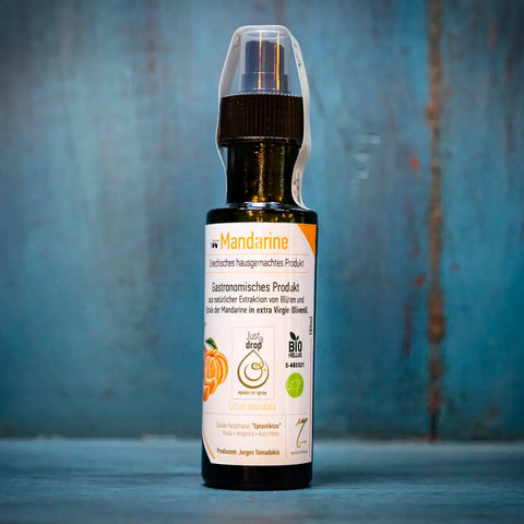 BIO Just a drop Aroma extra natives Olivenöl mit den Aromen aus frischen Mandarinen. Intensiv fruchtig.