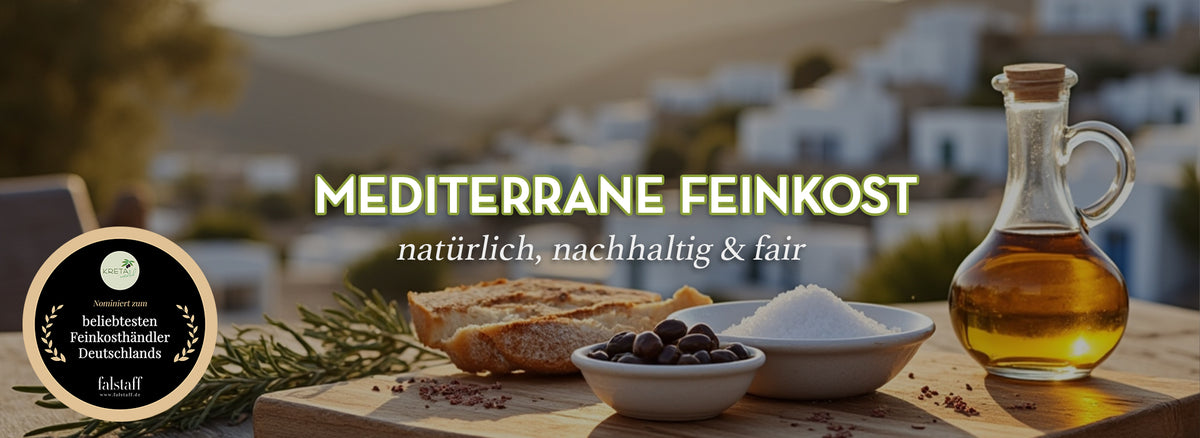 Widescreen  Banner Mediterrane Feinkost - natürlich, nachhaltig & fair. 