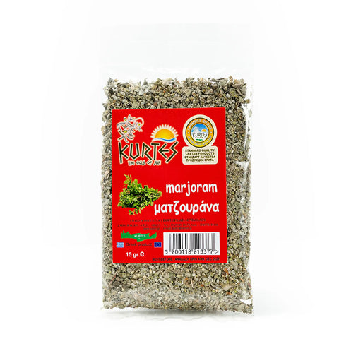 Kurtes Majoran 15 g – aromatisches mediterranes Gewürz, ideal zur Verfeinerung von Gerichten mit typisch würzigem Geschmack.