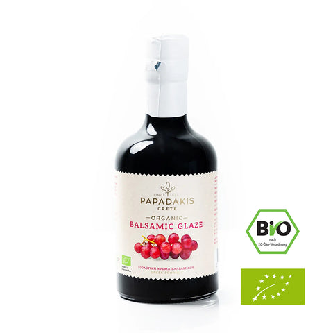 Papadakis Crete BIO - Balsamic Glaze Pure 250 ml – intensive, reine Balsamico-Glasur aus Kreta, ideal für mediterrane Gerichte, Desserts und Dressings.
