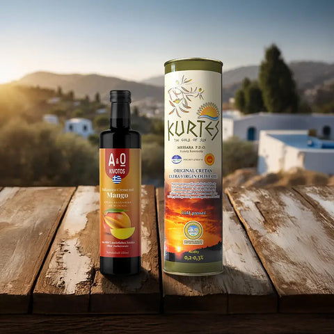 Produktpaket Mediterranes Genusspaket Mango – exquisite Auswahl mediterraner Köstlichkeiten mit fruchtiger Mango-Note für besonderen Genuss.